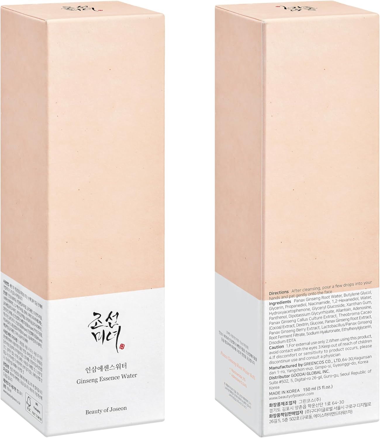 Beauty of Joseon Eau d'essence de ginseng, 150 ml, 5 fl.oz.