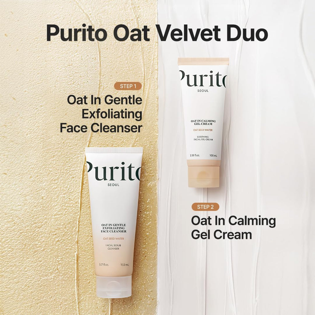 PURITO Oat In Calming Gel Cream, Oat Seed Water, Lightweight Non-Sticky Moisturizer, Non-Comedogenic, Fragrance-Free, Korean Skincare, 100ml 3.38 fl.oz