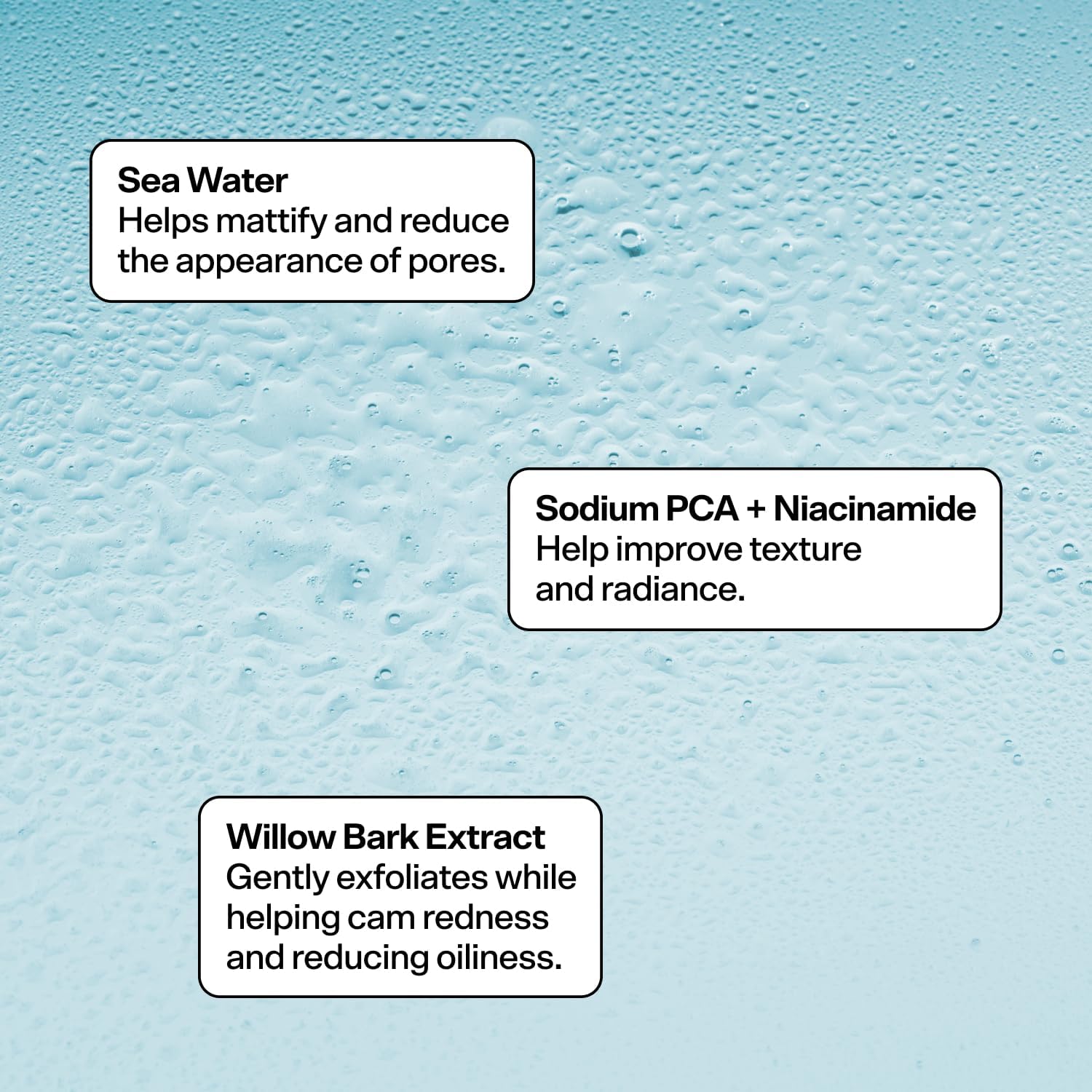 Bubble Skincare Bounce Back Balancing Toner Facial Mist - Willow Bark + Niacinamide for Texture and Radiance Reset - Sea Water Pore Minimizer Spray (55ml)